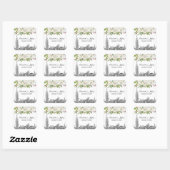 Sticker Carré Mariage d'aquarelle florale blanche NYC Skyline ES (Feuille)