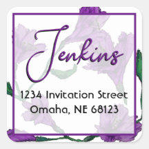 Mariage d'aquarelle florale pourpre