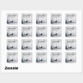 Sticker Carré Mariage d'aquarelle gris-rustique (Feuille)