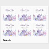 Sticker Carré Mariage d'aquarelle Indigo et Lavender (Feuille)