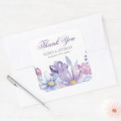 Sticker Carré Mariage d'aquarelle Indigo et Lavender (Enveloppe)