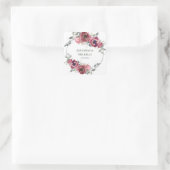 Sticker Carré Mariage d'aquarelle rose bordeaux gris (Sac)