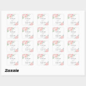 Sticker Carré Mariage d'aquarelle rose pâle (Feuille)