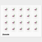 Sticker Carré Mariage d'aquarelle rustique (Feuille)