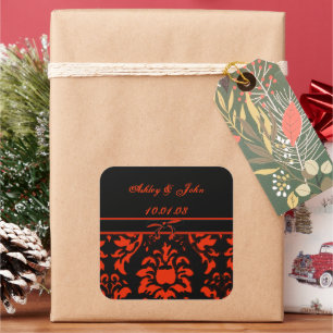 Sticker Carré Mariage Date - - - Customisé