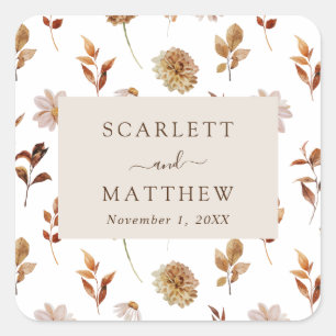 Sticker Carré Mariage de automne