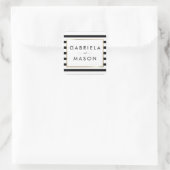 Sticker Carré Mariage de bande classique | Faux Gold Foil (Sac)