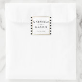 Sticker Carré Mariage de bande classique | Faux Gold Foil (Sac)