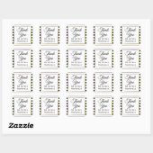 Sticker Carré Mariage de bande classique | Faux Gold Foil Merci (Feuille)