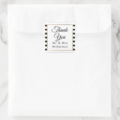 Sticker Carré Mariage de bande classique | Faux Gold Foil Merci (Sac)