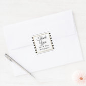 Sticker Carré Mariage de bande classique | Faux Gold Foil Merci (Enveloppe)