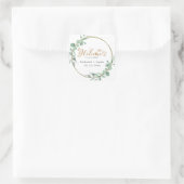 Sticker Carré Mariage de bienvenue Gold Greenery (Sac)