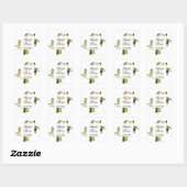 Sticker Carré Mariage de bouquet floral Rose blanche (Feuille)