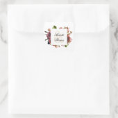 Sticker Carré Mariage de bouquet rose (Sac)