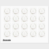 Sticker Carré Mariage de cadre circulaire Fleur sauvage rose vif (Feuille)