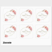 Sticker Carré Mariage de cadre de Parties scintillant or flush (Feuille)