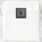 Sticker Carré Mariage de cadre moderne Luxe noir et blanc (Sac)