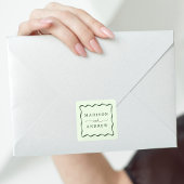 Sticker Carré Mariage de cadre vert moderne