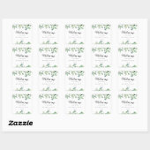 Sticker Carré Mariage de calligraphie Eucalyptus vert Bienvenue (Feuille)