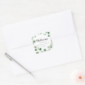Sticker Carré Mariage de calligraphie moderne Eucalyptus Bienven (Enveloppe)