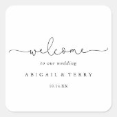 Sticker Carré Mariage de calligraphie simple élégant (Devant)