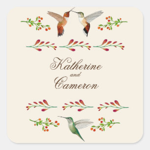 Sticker Carré Mariage de colibri