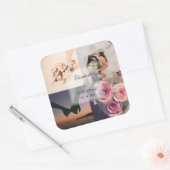 Sticker Carré Mariage de collage photo simple et élégant mariée  (Enveloppe)