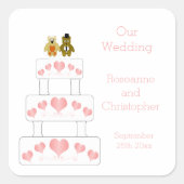 Sticker Carré Mariage de conception de gâteau mariage (Devant)