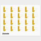 Sticker Carré Mariage de conception du coeur rose jaune (Feuille)