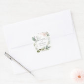 Sticker Carré Mariage de couronnes florales (Enveloppe)