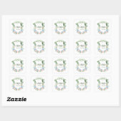 Sticker Carré Mariage de crête florale bleu poussiéreux (Feuille)
