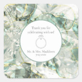 Sticker Carré Mariage de cristal d'Aventurine vert Sage (Devant)