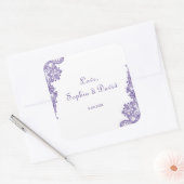 Sticker Carré Mariage de dentelle ultra violet moderne (Enveloppe)