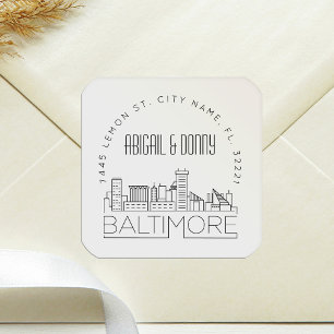 Sticker Carré Mariage de destination Baltimore
