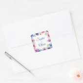 Sticker Carré Mariage de fleurs d'anémone aquarelle (Enveloppe)