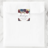 Sticker Carré Mariage de fleurs d'hiver rouge et bleu (Sac)