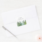 Sticker Carré Mariage de forêt aquarelle (Enveloppe)
