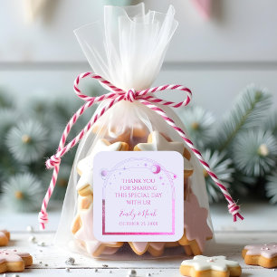 Sticker Carré Mariage de la Lavande rose de la Lune soleil étoil