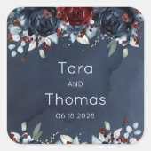 Sticker Carré Mariage de la marine de Bourgogne (Devant)