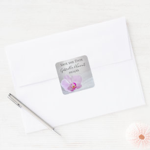 Sticker Carré Mariage de l'orchidée rose et du Voile nuptiale Sa