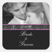 Sticker Carré Mariage de mariée et de chambre rose Trier avec vo (Devant)