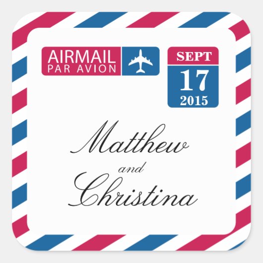 Sticker Carré Mariage de messagerie (Devant)