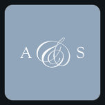 Sticker Carré Mariage de monogramme bleu foncé<br><div class="desc">Élevez votre papeterie mariage avec notre Sticker Carré Mariage Dusty Blue Monogram, un mélange parfait d'élégance classique et de simplicité moderne. Placé contre un arrière - plan bleu poussiéreux et doux, cet autocollant carré présente les initiales du couple délicatement entrelacées par un élégant symbole "&" écrit à la main au...</div>