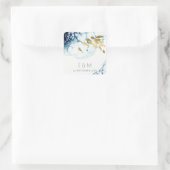 Sticker Carré Mariage DE MONOGRAMME DE POISSON SOUS-MARINE GOLD  (Sac)