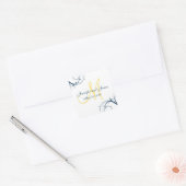 Sticker Carré Mariage de monogramme jaune (Enveloppe)
