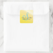 Sticker Carré Mariage de monogramme jaune citron (Sac)