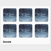 Sticker Carré Mariage de neige de la marine (Feuille)