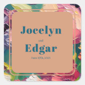 Sticker Carré Mariage de peinture super Déco (Devant)