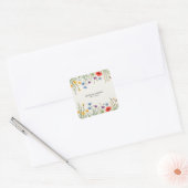Sticker Carré Mariage de prairie sauvage de printemps (Enveloppe)