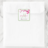 Sticker Carré Mariage de printemps Mariage d'été Monogramme Favo (Sac)